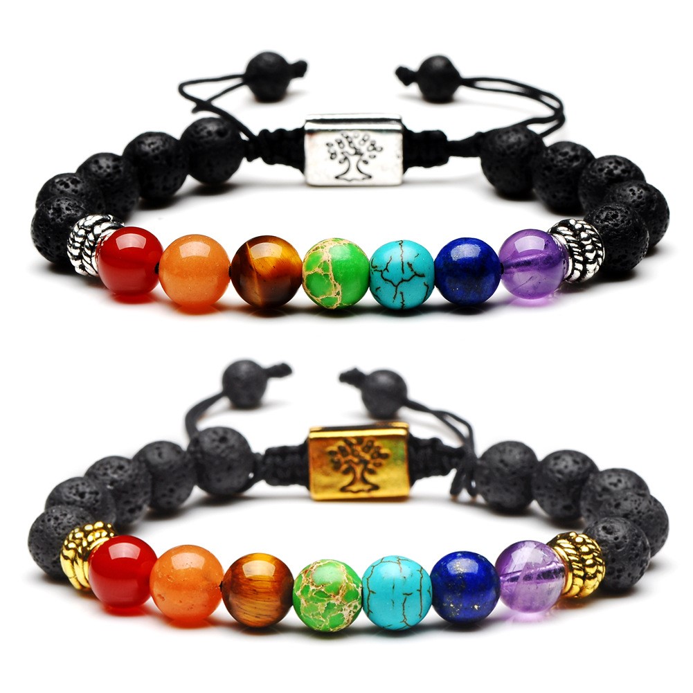 8mm Rainbow Color Beaded Bracelets w/ Tag