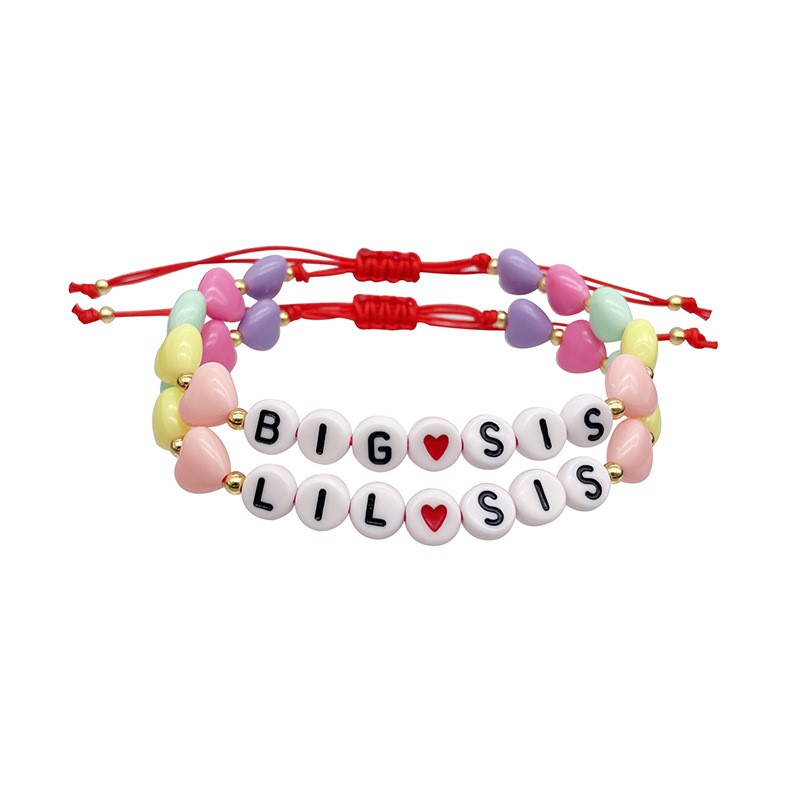 Colorful Beads Bracelet w/ Alphabet