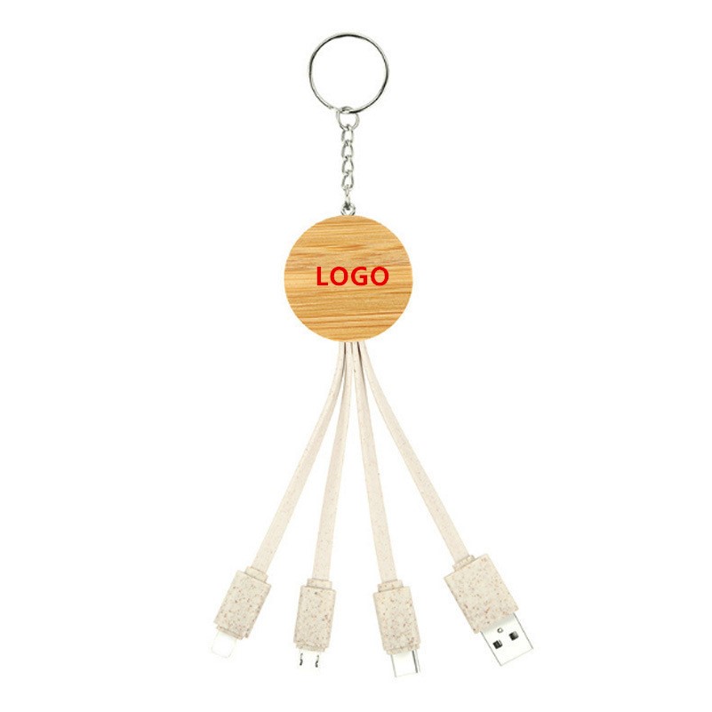 Eco-Friendly bamboo 4-in-1 Charging Cable