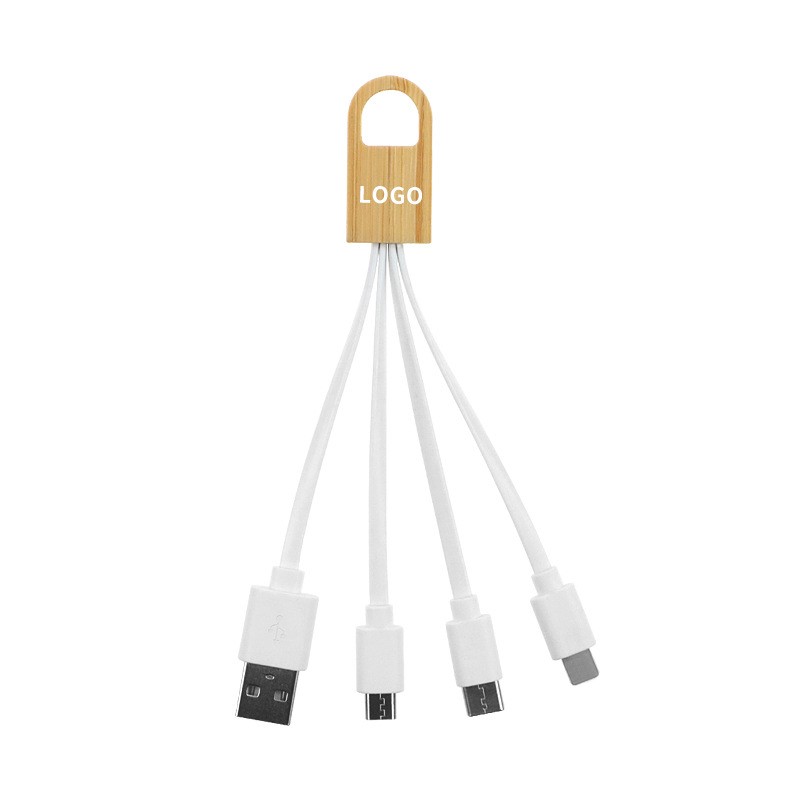 4-in-1 Bamboo USB Charging Cable