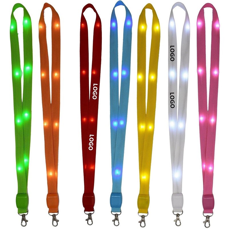 Multiuse Nylon Light Up Glowing LED ID Badge Lanyard