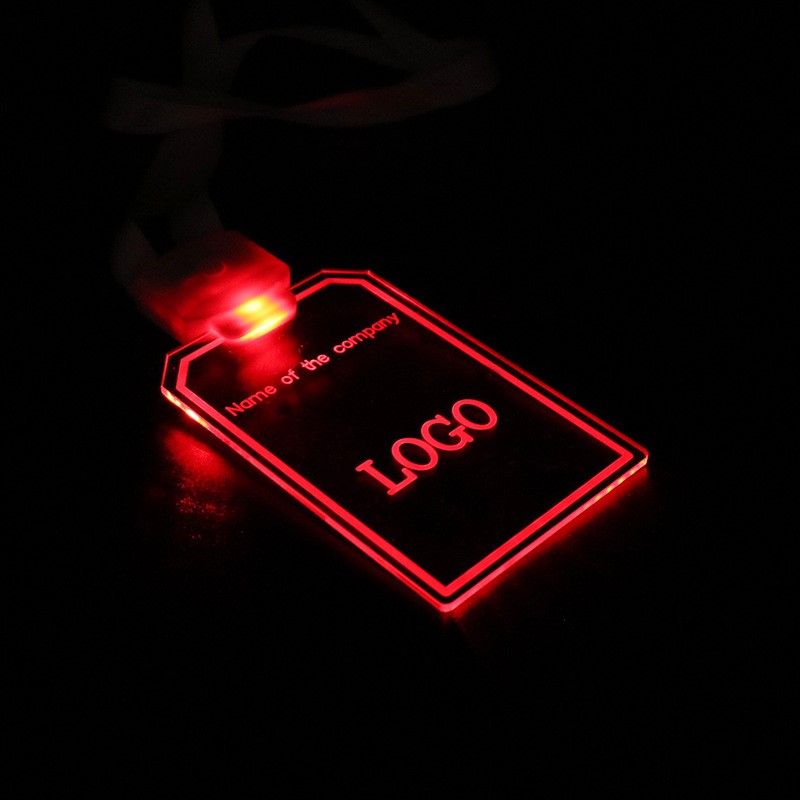 Acrylic LED Nylon Badge Lanyard