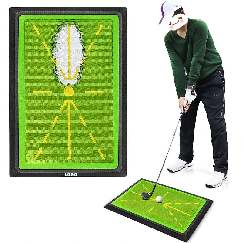 Replaceable Glitter Golf Swing Mat w/ Impact Trace Analysis