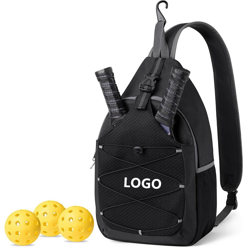 Pickleball Paddle Crossbody Bag w/Bottle Holder