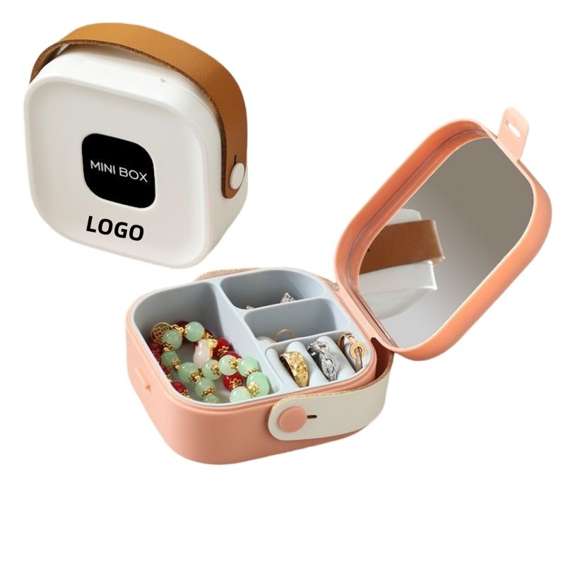 Cute Portable Jewelry Organizer w/Adjustable Dividers for Rings and Necklaces