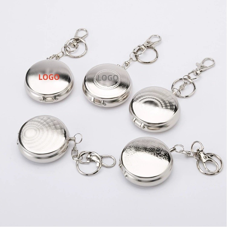 Portable Stainless Steel Round Ashtray w/Lid