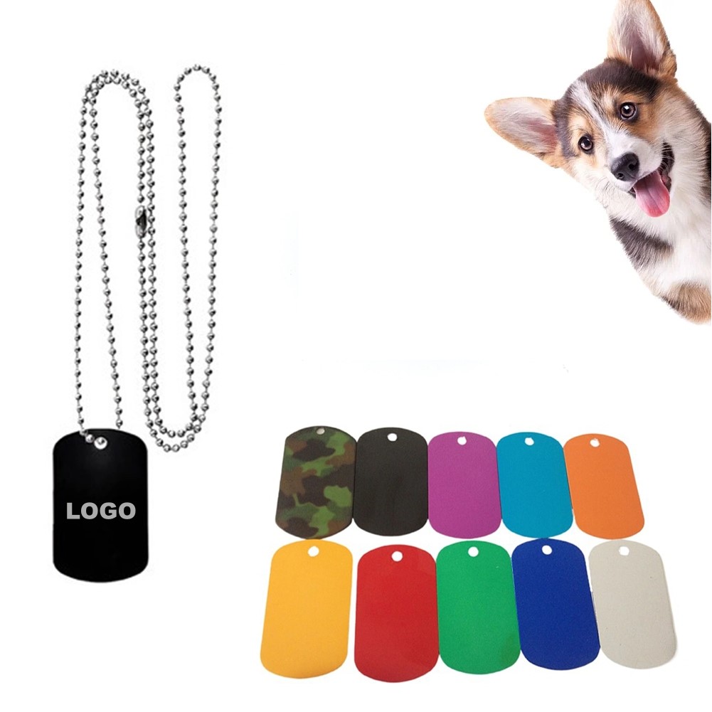 Aluminium Metallic Pet ID Tag Keychain