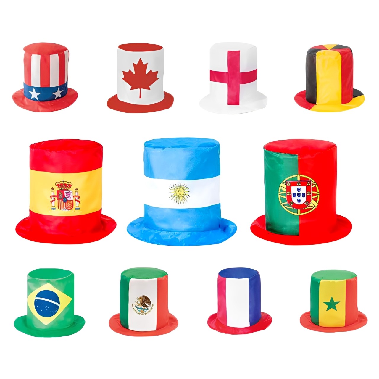 World Cup Full Color Football Cheering Top Hat