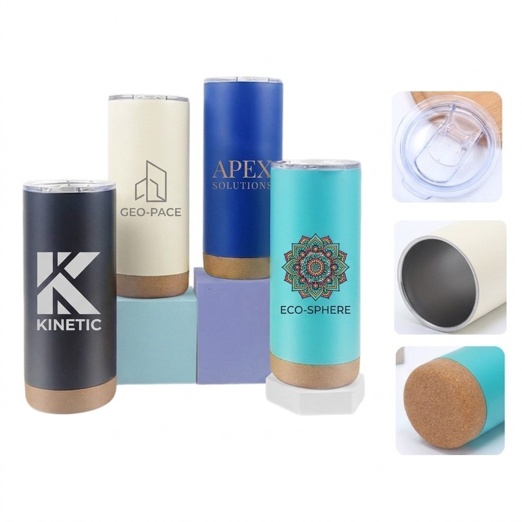 16Oz Stainless Steel Vacuum Insulated Tumbler with Cork Base