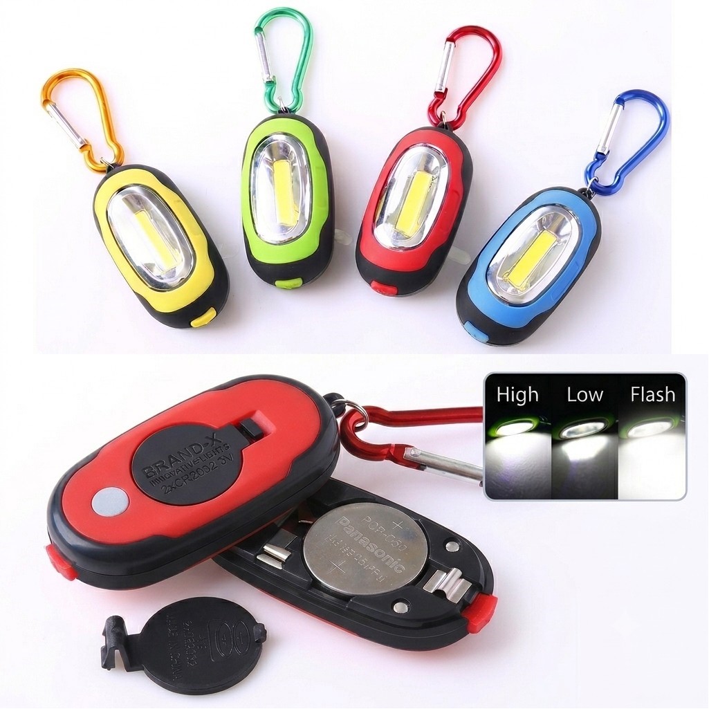 COB LED Carabiner Keychain Flashlight