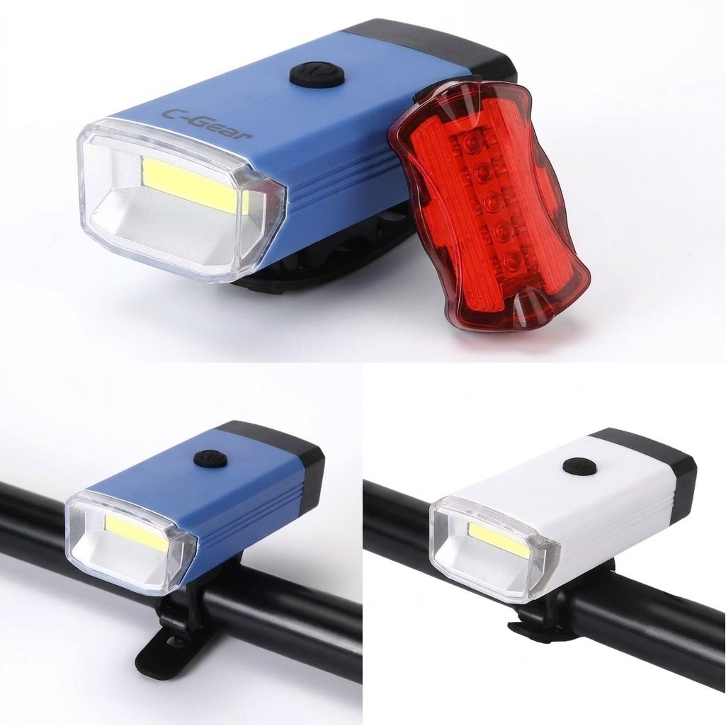 COB Bicycle Front & Rear Safety Light Set