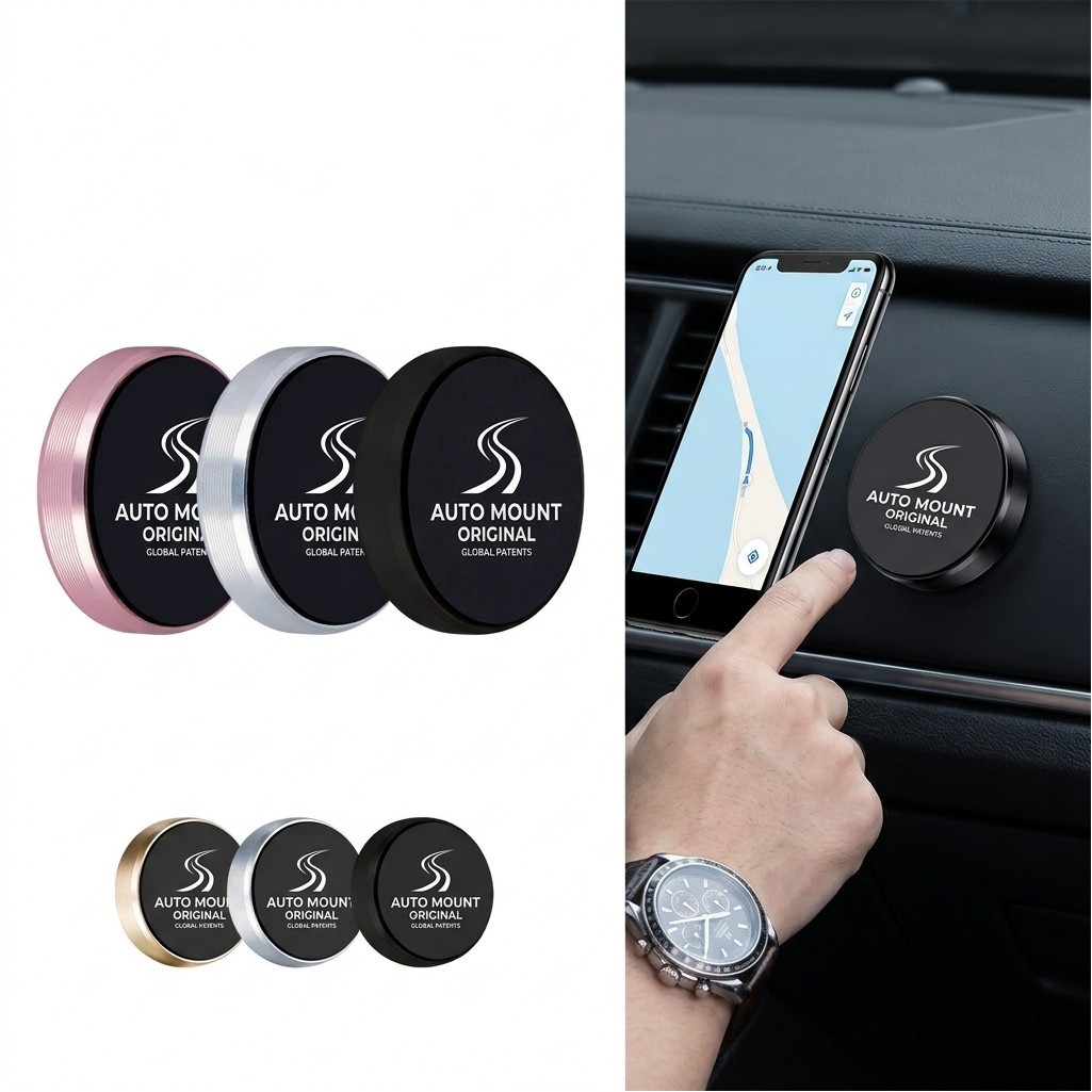 Magnetic Car Phone Mount Alloy Stand