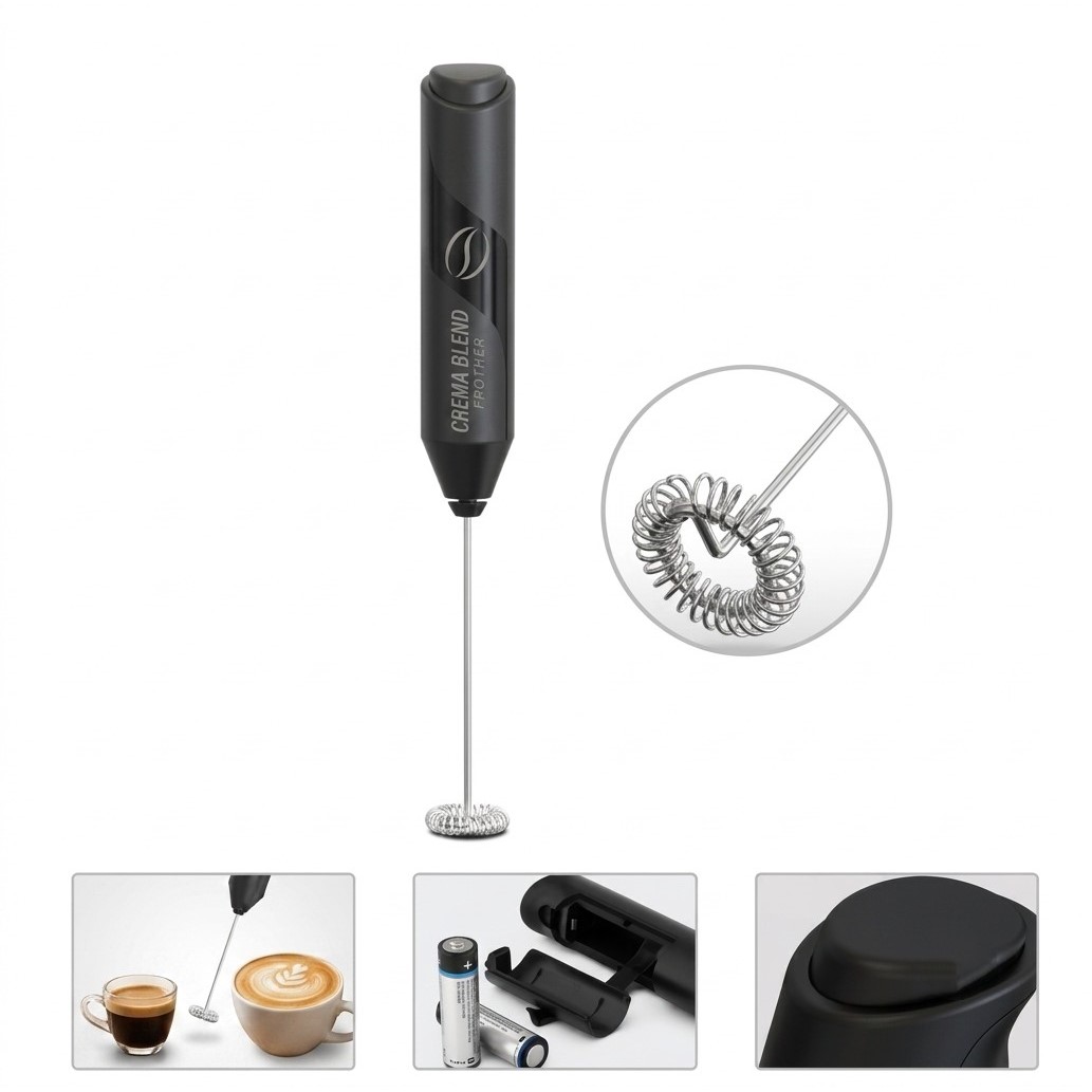 Electric Milk Frother Handheld Whisk