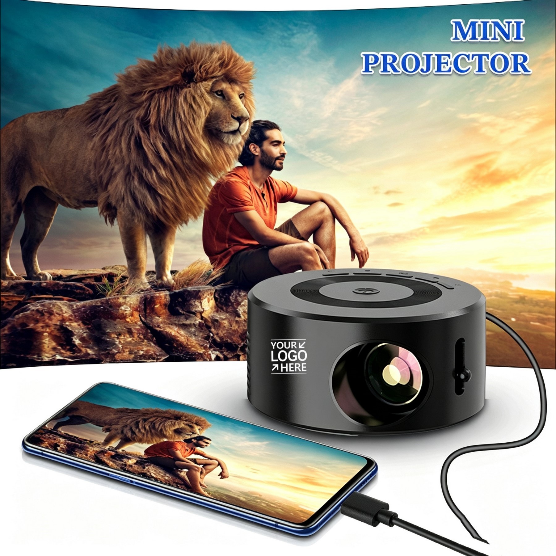 Mini Wired Screen Mirroring Projector