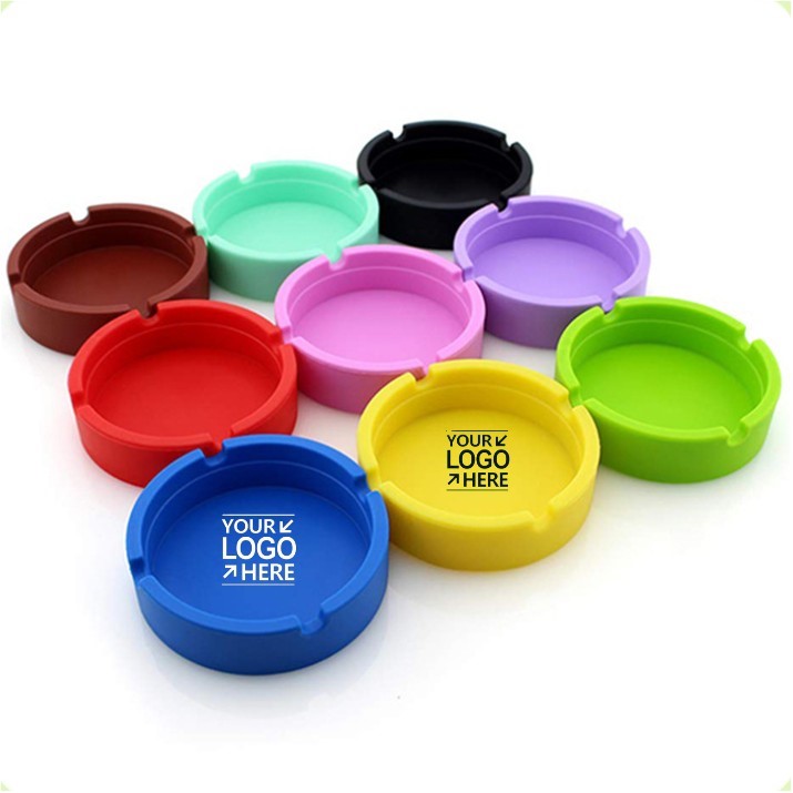 Round Silicone Ashtray W/4 Grooves