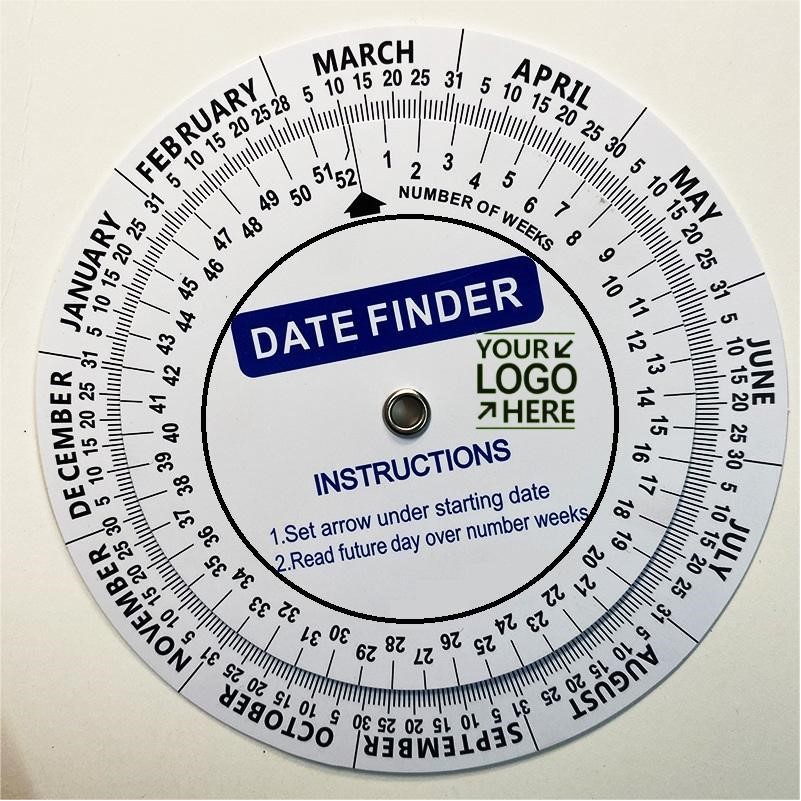 5.91-Inch Diameter PVC Date Planning Double Wheel Calculator