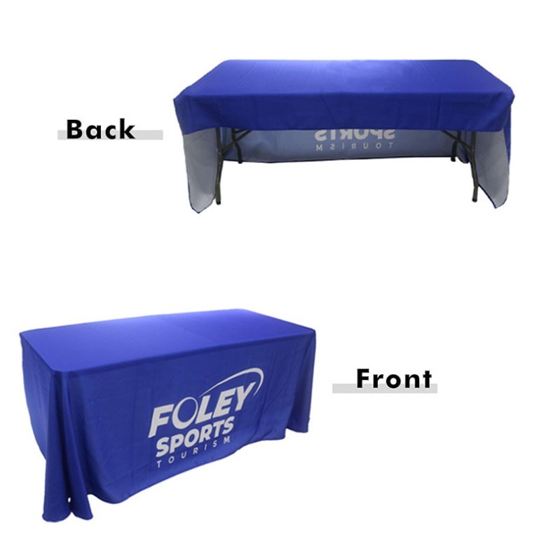 Fit For 8-Foot Table With Elegant 3-Sided Drape Tablecloth 190 GSM Plain Weave Fabric