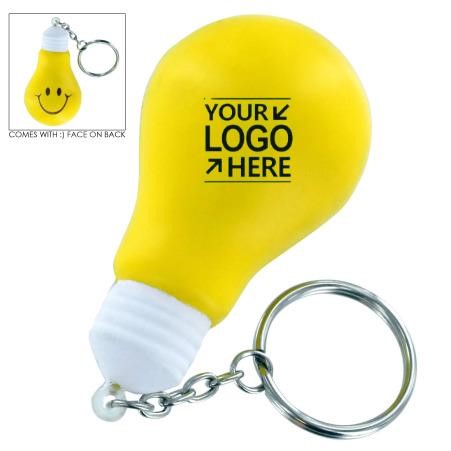 Light Bulb Squeeze Toy Keychain