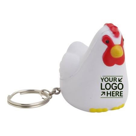 Chicken-Shaped Stress Reliever Keychain