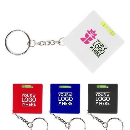 Multi-Function Keychain Tape Measure With Level And Square