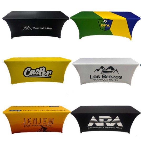 Custom Full-Print 4' Fitted Table Cover - 250GSM Stretch Fabric