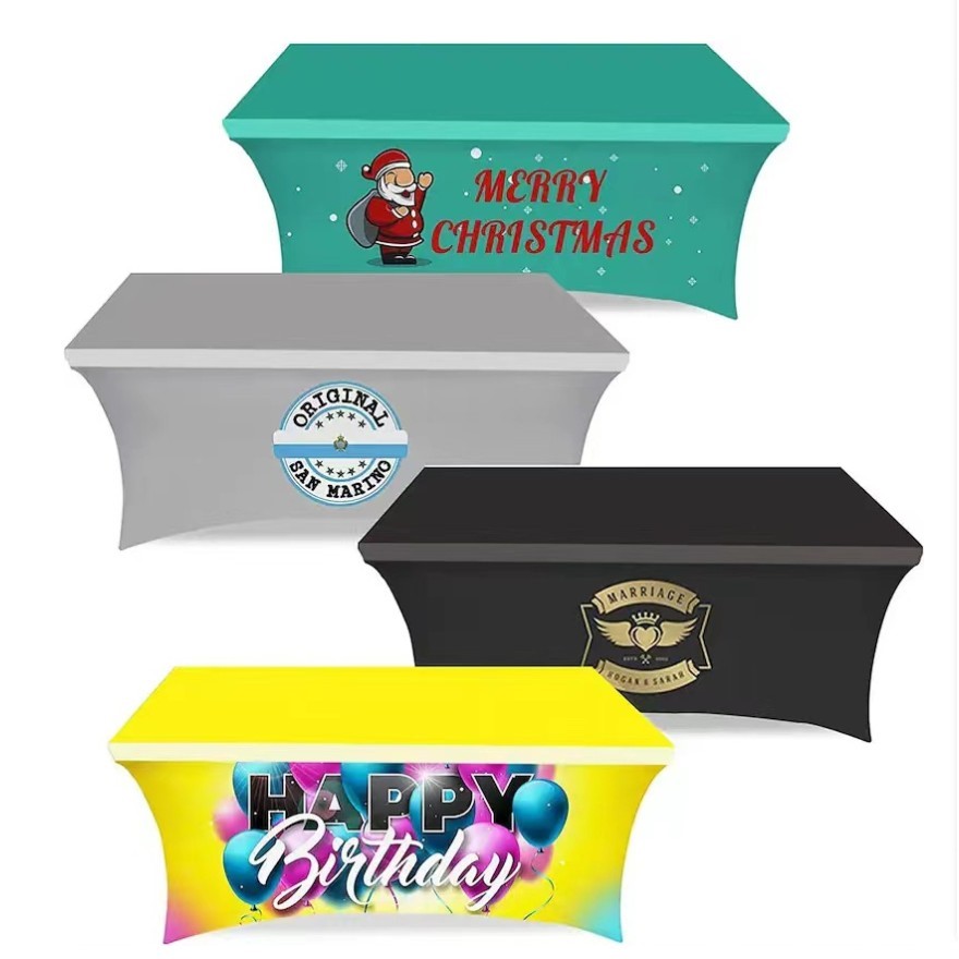 Full-Print 6' Fitted Table Cover - 250GSM Stretch Fabric