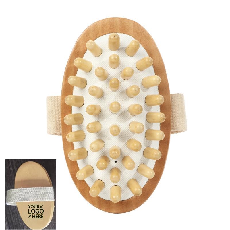 Oval Air-Cushion Wooden Massager For Scalp And Body