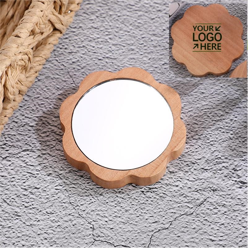 Plum Blossom Shaped Wood Mirror
