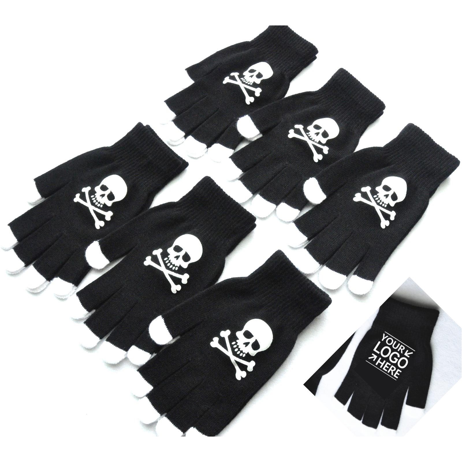 Extra Large Gloves With Skull Print On Palm