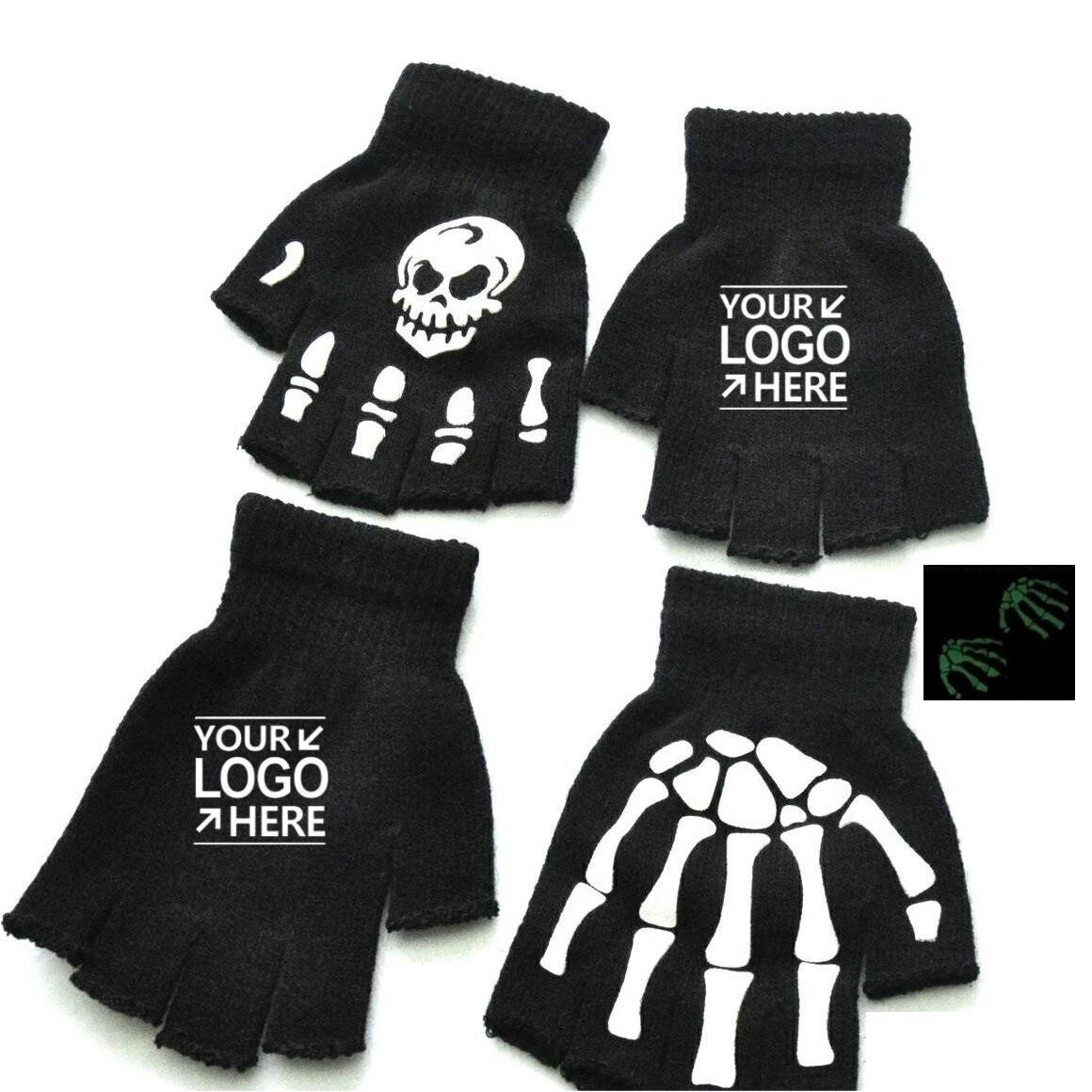 Glow-in-the-Dark Adult Fingerless Skeleton Gloves