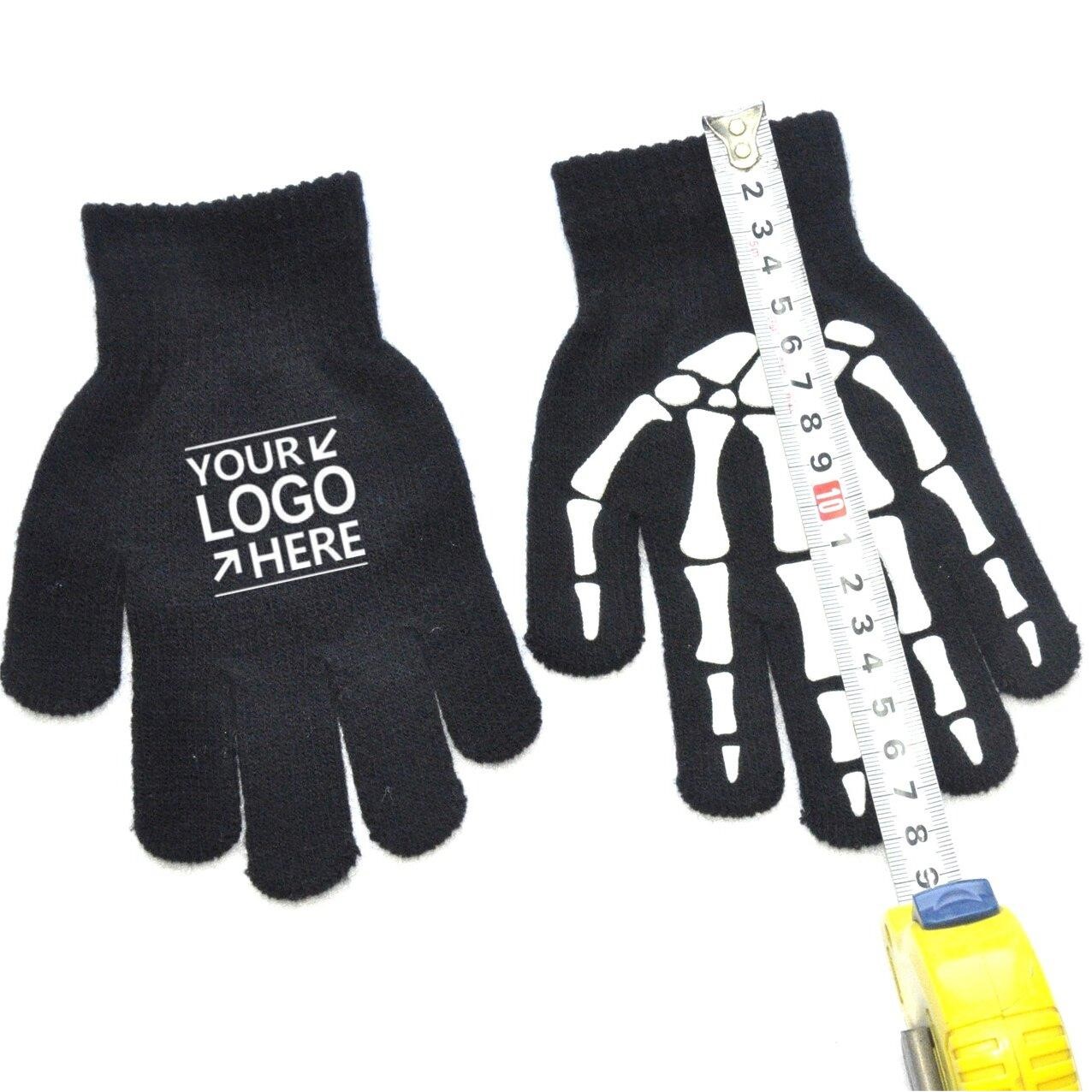 Glow In the Dark Skeleton Gloves-Full Finger Bike Gloves For Teens