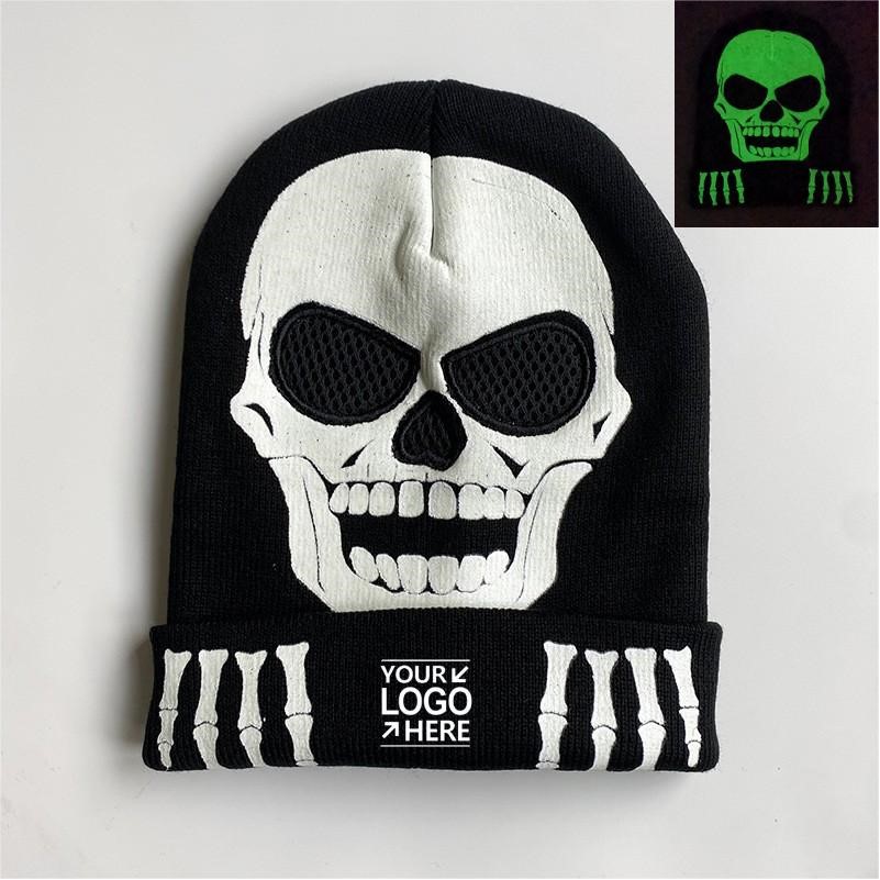 Glow-in-the-Dark Women's Knit Beanie For Halloween & Christmas