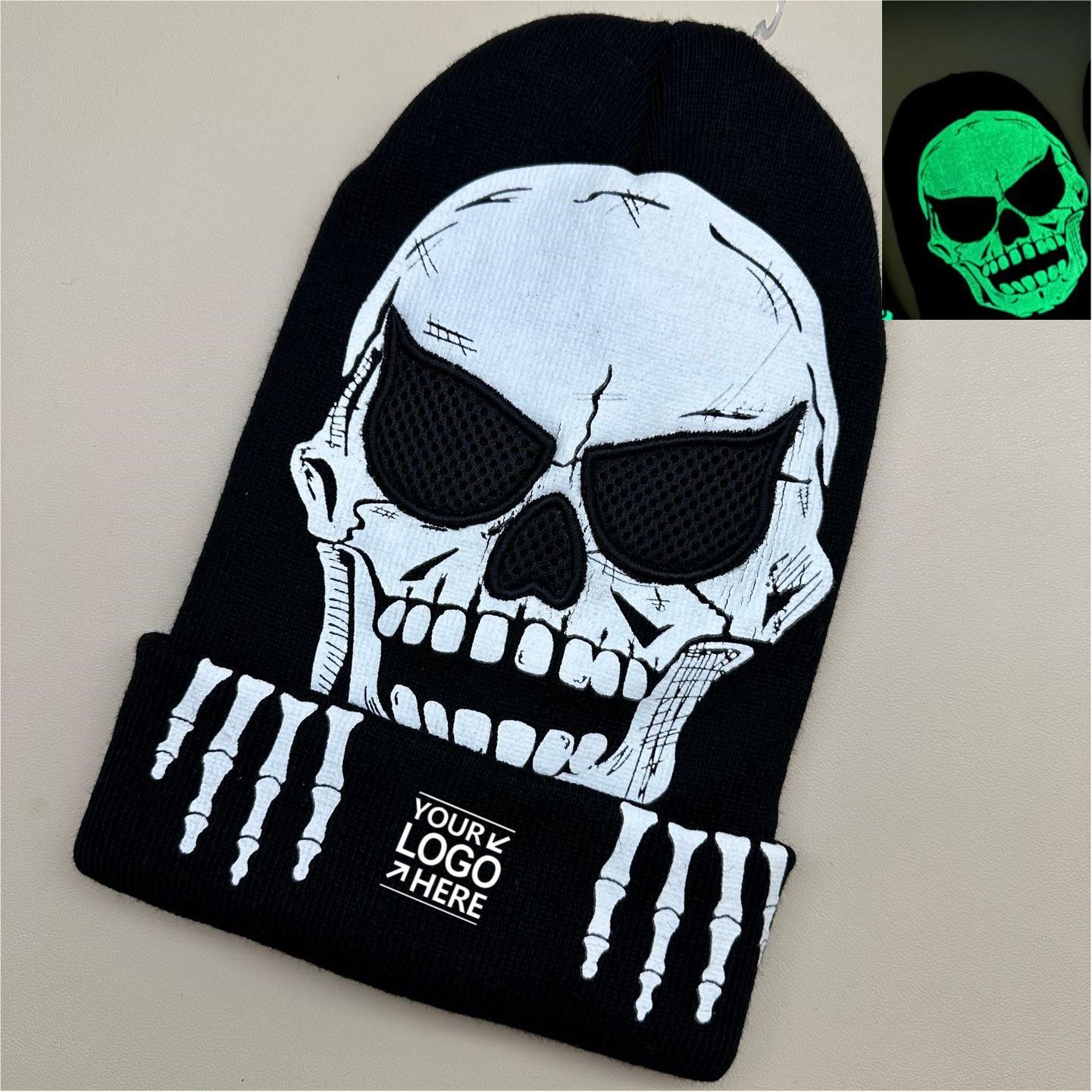 Glow-in-the-Dark Men's Knit Beanie For Halloween & Christmas