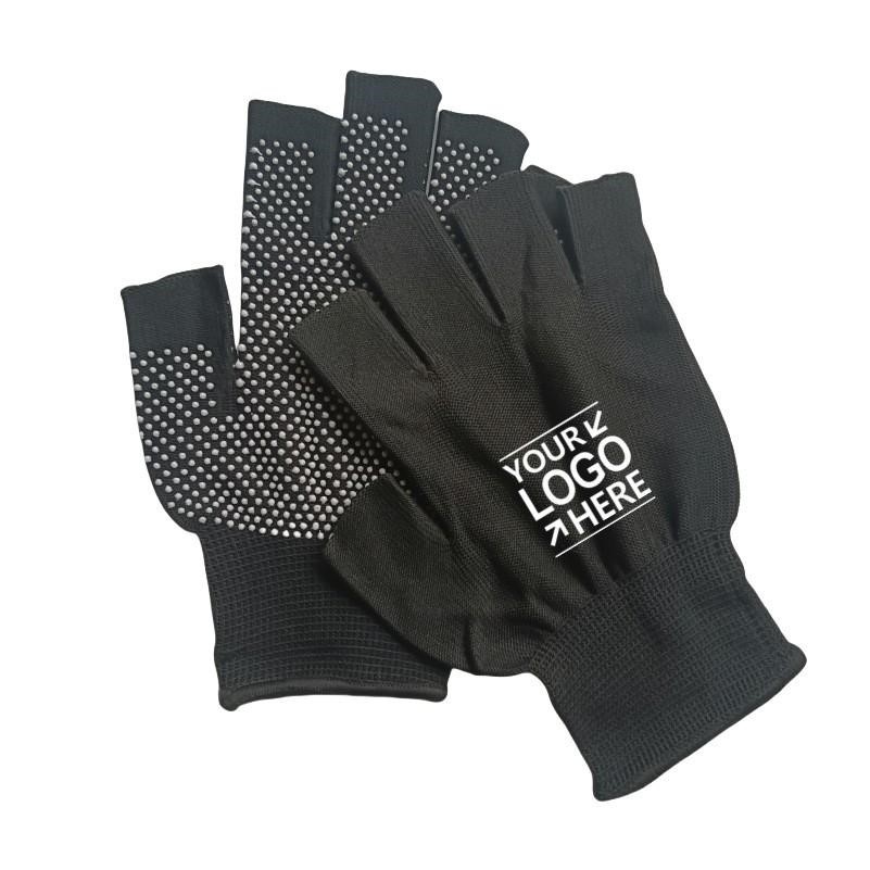 Nylon-Spandex Ventilated Half-Finger Gloves For Work & Sports