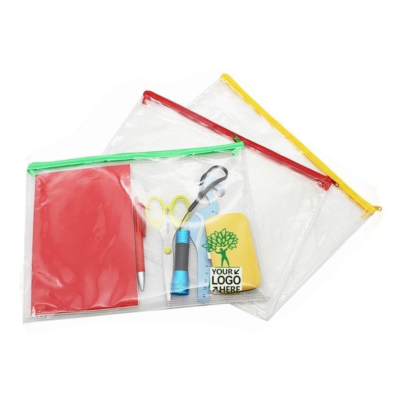 A4 Clear PVC Mesh File Bag With Zipper Closure