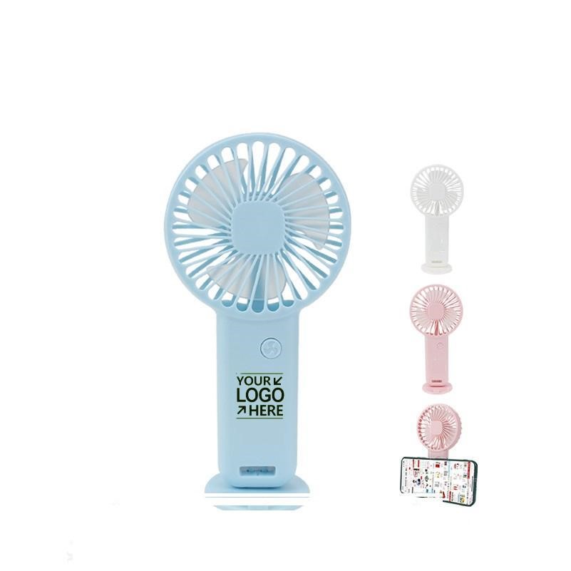 Portable 2-in-1 Cooling Tool Handheld Fan Phone Stand & USB Charger