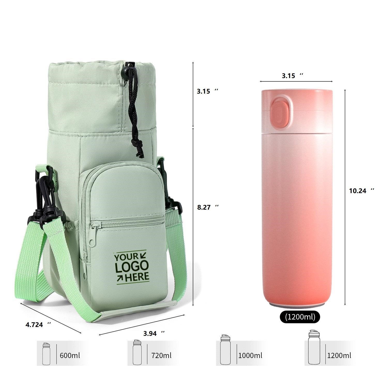 20-40oz Insulated Water Bottle Sling Bag With Phone Pocket