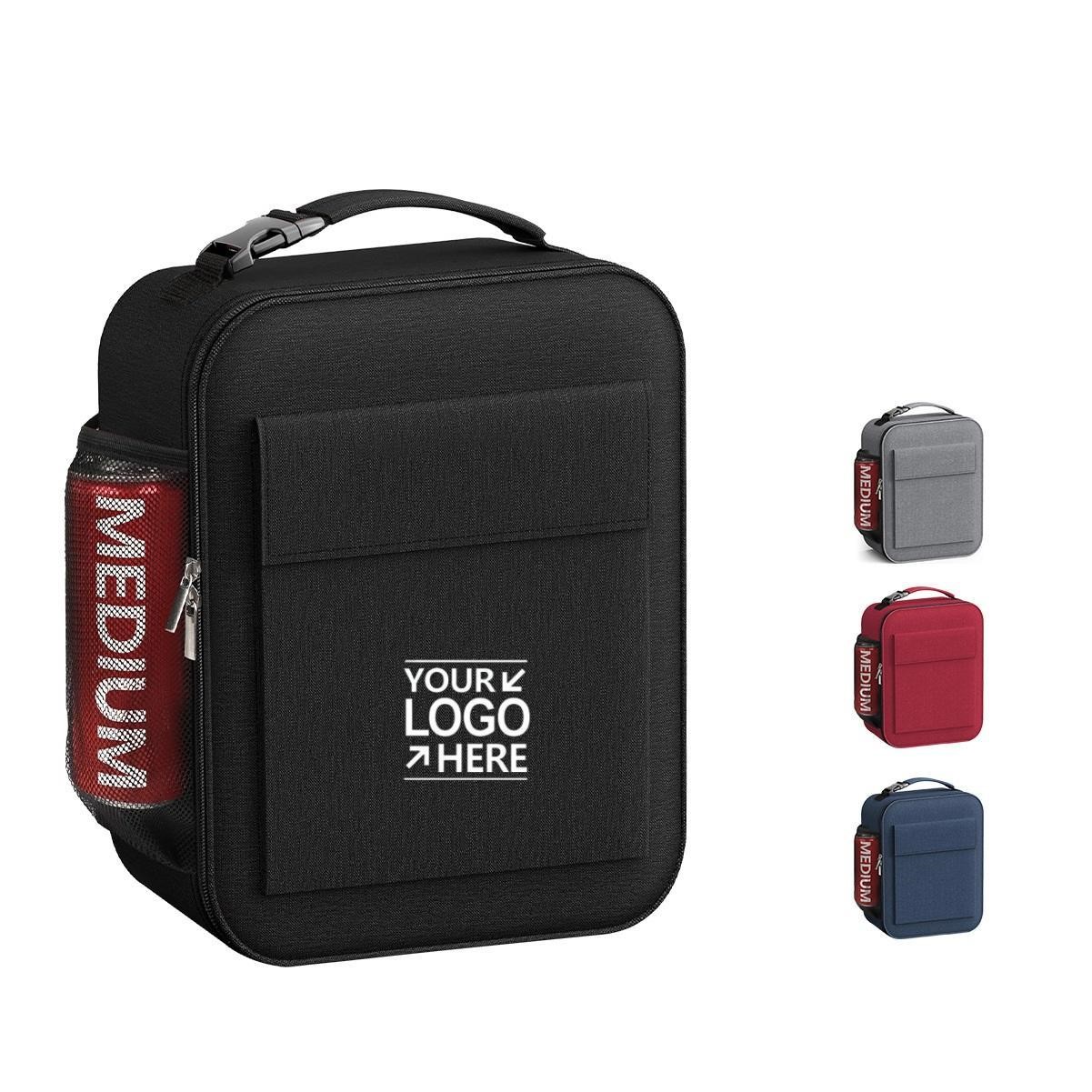 Water-Resistant Oxford Insulated Lunch Tote With Buckle Closure