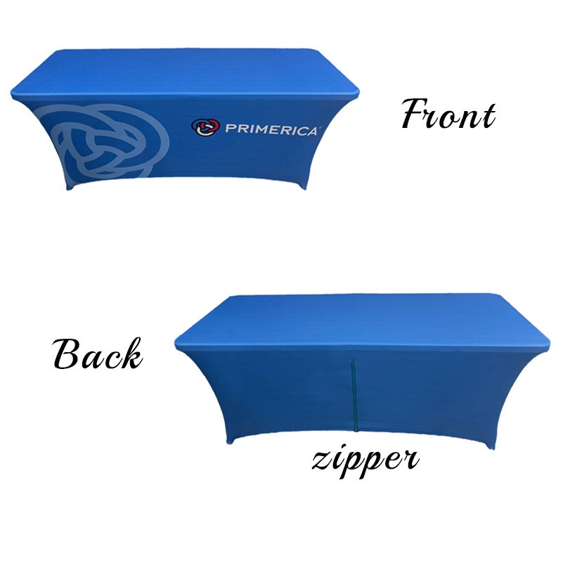 6' Fitted Elastane Tablecloth With Zipper Full Print Stretch Fabric Cover 250GSM