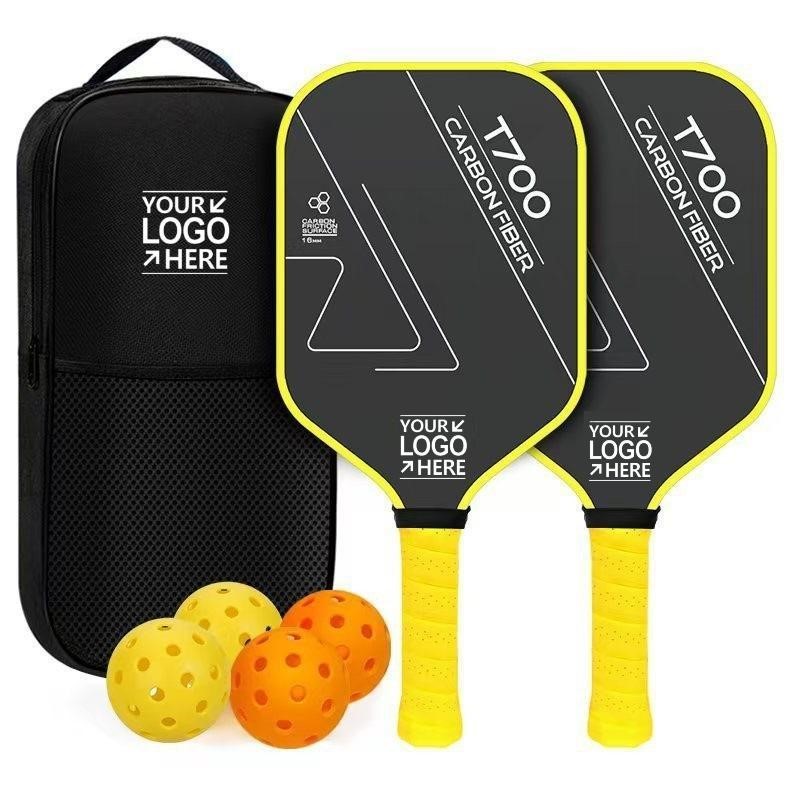 2 Person Carbon Fiber Pickleball Paddle Set With 4 Balls And Portable Bag