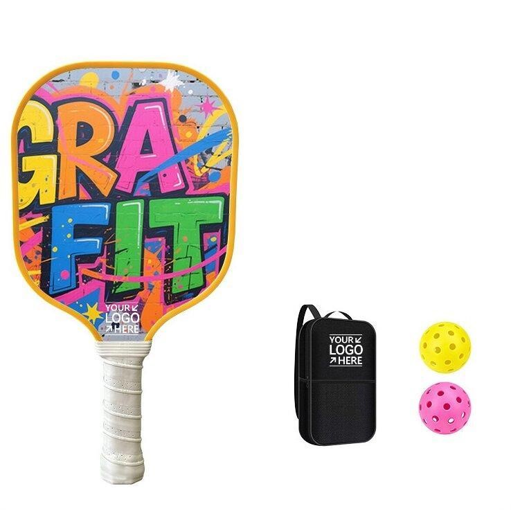 Kids Beginner Pickleball Set Lightweight Fiberglass 1 Paddle 2 Balls 1 Carry Bag