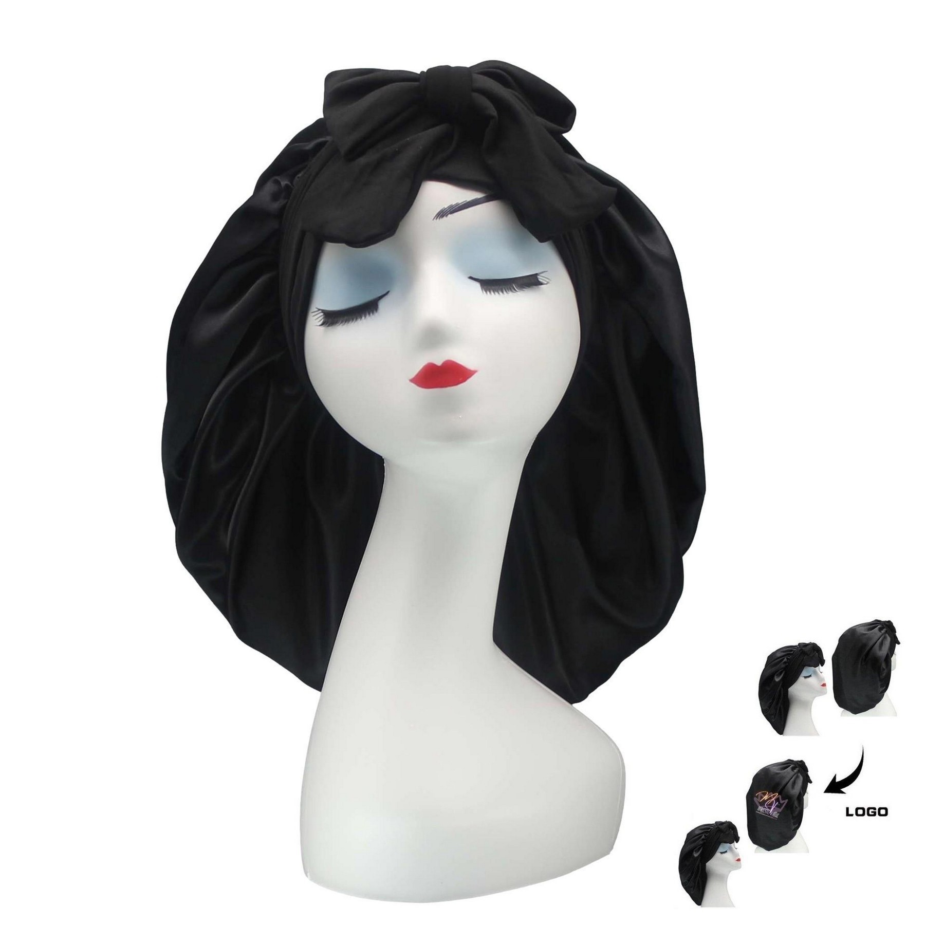 Banded Satin Bonnet