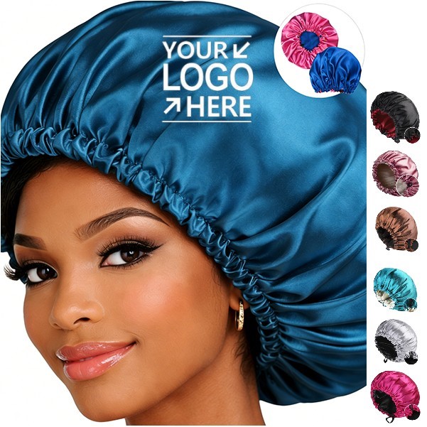 Adjustable Double Layer Reversible Satin Bonnet