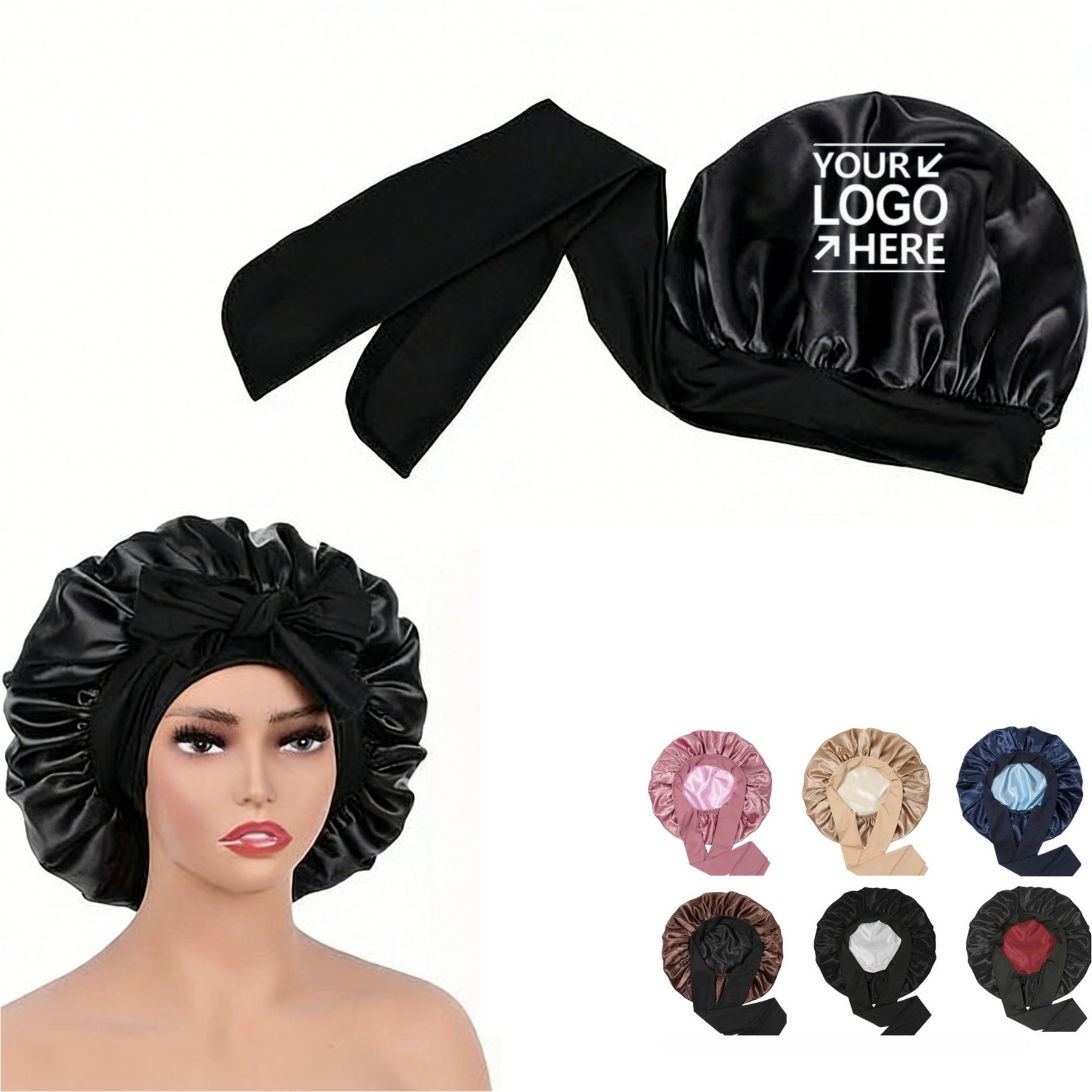 Extra Large Double Layer Satin Bonnet