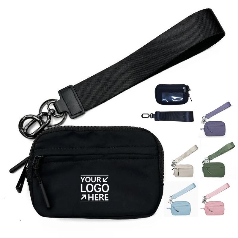 Waterproof Nylon Wristlet Wallet With Clear ID Window