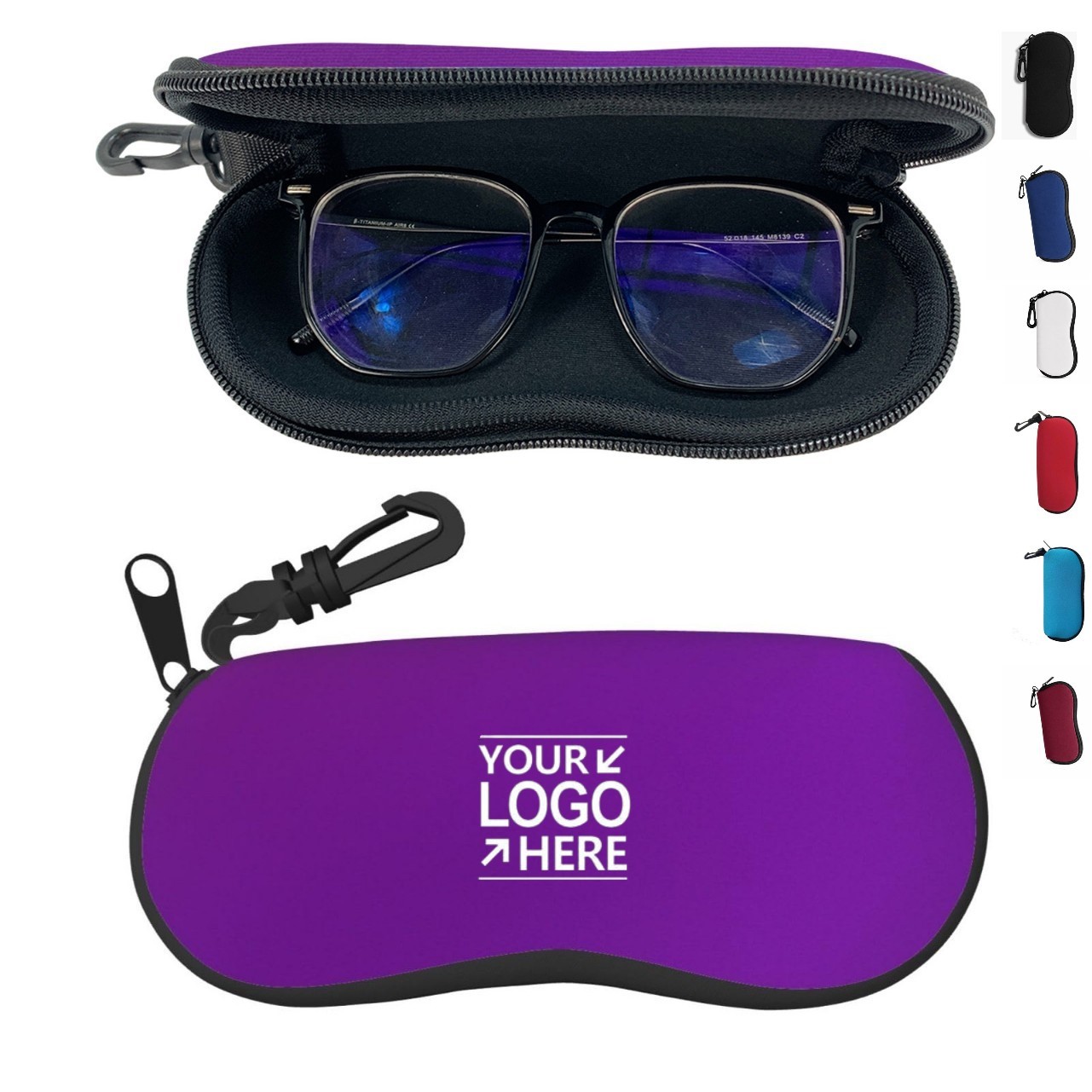 Neoprene Zippered Eyeglass Case