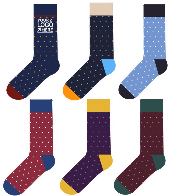 Polka Dot Combed Cotton Mid-Calf Socks Unisex