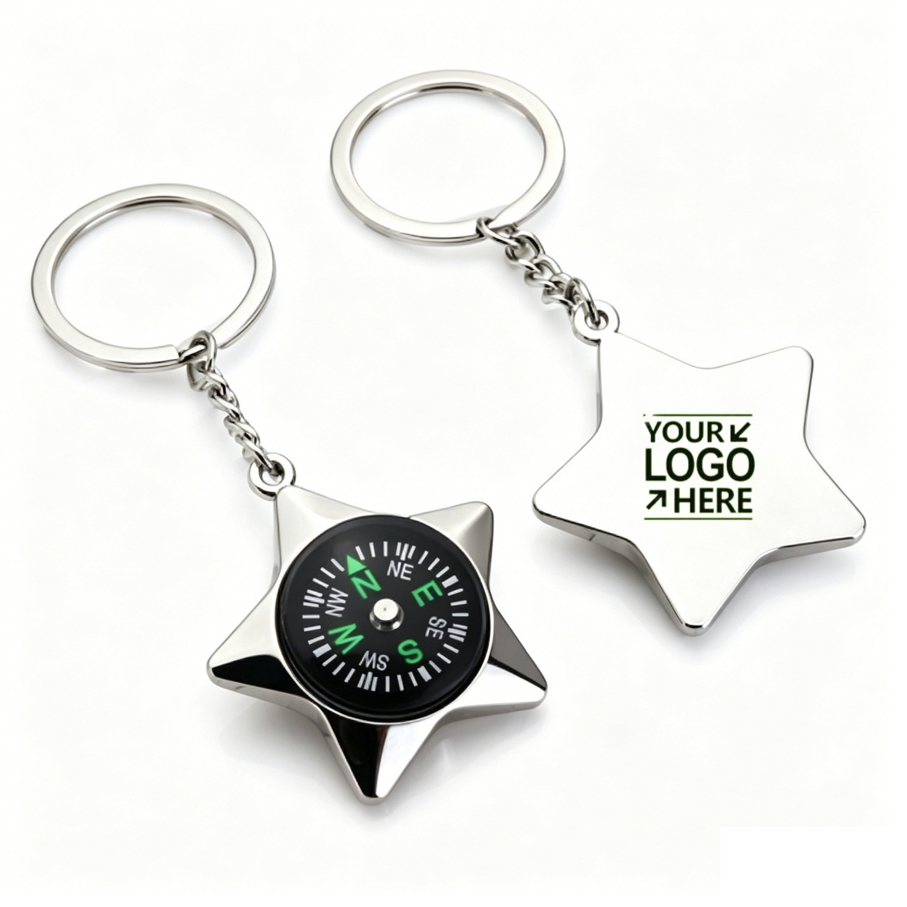 Star-Shaped Keychain Compass