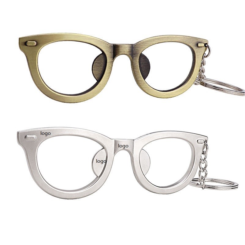 Glasses-Shaped Bottle Opener Keychain