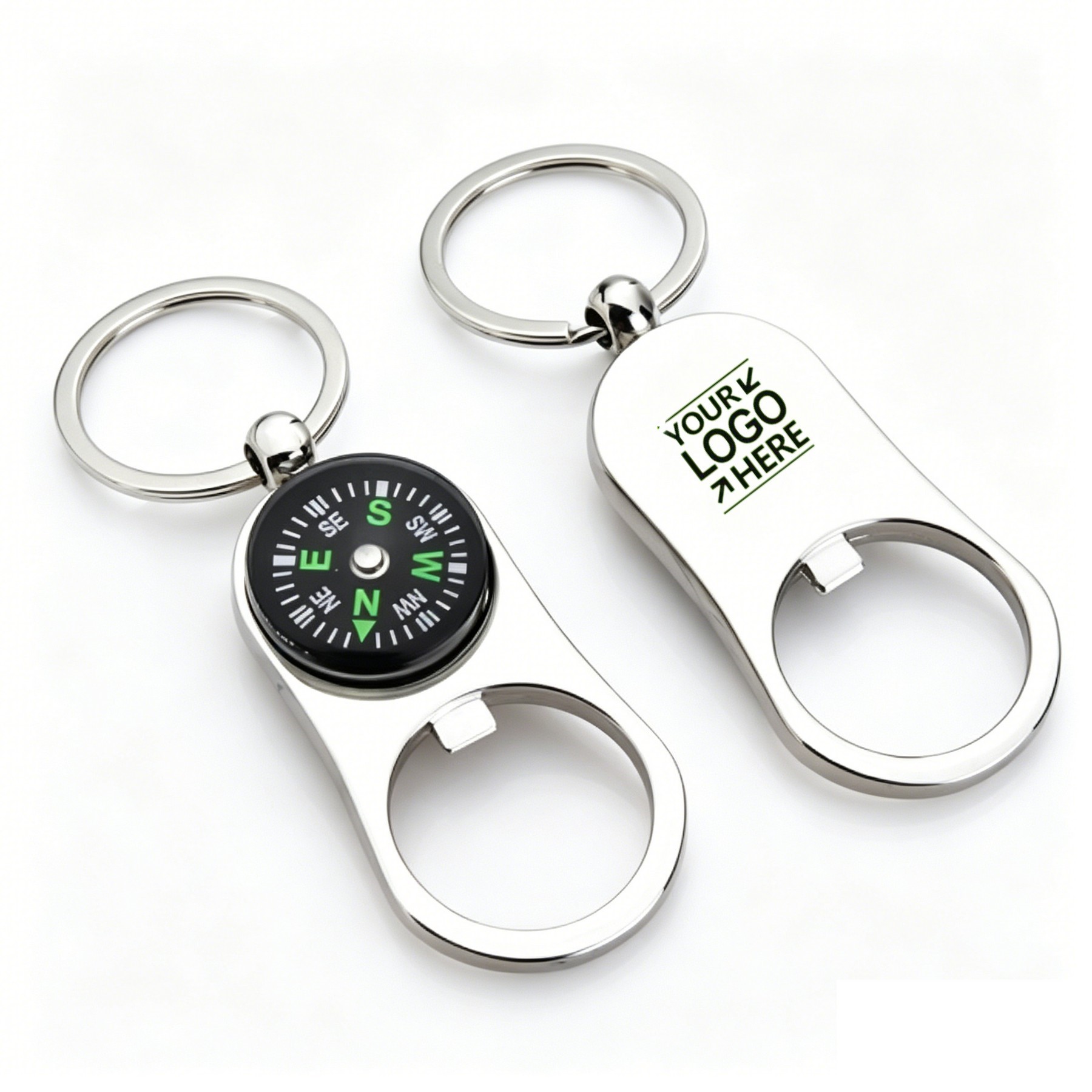 Multi-Function Compass Bottle Opener Keychain